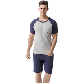 Men's Pajamas Set Short 2 Piece Sleepwear Sleep Pajama Set Lightweight Soft Mens Pjs Lounge Set with Pockets