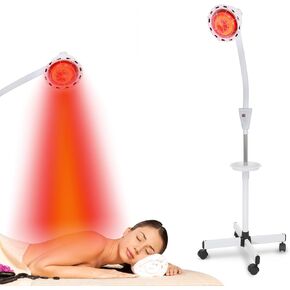 Infrared Heat Lamp, Near 275w Red Light Therapy Device for Body Pain Relief with Stand and Tray/Remove Control Joint Pain Muscle Aches(Single Head)