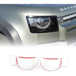2Pcs Headlight Covers for Land Rover Defender 90 110 130 2020-2023, ABS Material Headlamp Lens Protective Cover Accessories Semi Transparent Amber