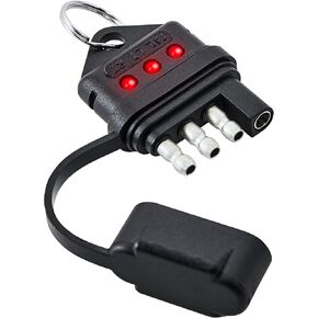 Oyviny 4 Way Flat Trailer Circuit Tester 4 Pin Trailer Light Wiring Socket Tester with LED Indicators for Turn Signal Tail Lights Trouble Shooter Pocket Design (Color:Black)