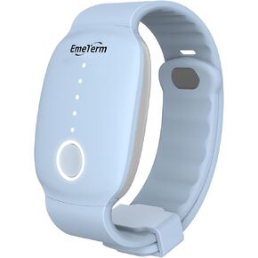 EmeTerm Relieve Nausea Electrode Stimulator Morning Sickness Motion Travel Sickness Vomit Relief Rechargeable No Gel Drug Free Wrist Bands without Side Effects (Black)