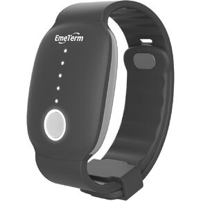 EmeTerm Relieve Nausea Electrode Stimulator Morning Sickness Motion Travel Sickness Vomit Relief Rechargeable No Gel Drug Free Wrist Bands without Side Effects (Black)