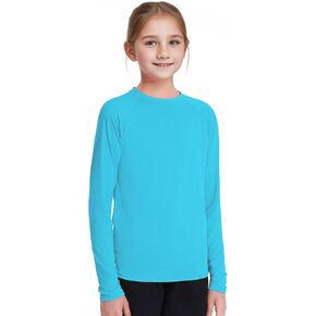 Witwot Girls Rash Guards Sun Shirts Long Sleeve Swim Shirts for Kids Outdor Athletic UV Protection Lightweight Quick Dry