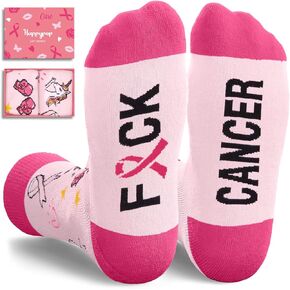 HAPPYPOP Breast Cancer Awareness Socks For Women - Breast Cancer Gifts Chemo Gifts Breast Cancer Awareness Gifts