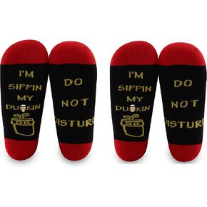 LEVLO Donuts Lover Gift Coffee Lover Socks Do Not Disturb Socks for Women