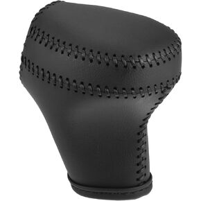 Gear Shift Knob Cover for Kia Sportage 2011-2016 with Black Stitches Durable | Interior Transmission Shifter Boot Lever Cover Black Faux Leather 1 Pcs