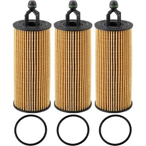 3Pcs Engine Oil Filter 68191349AA 68191349AB Compatible with Chrysler 200 Compatible with Dodge Challenger Compatible with Journey Compatible with Jeep Cherokee Compatible with Ram ProMaster
