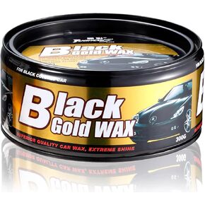 Black Gold Car Wax with Pad Solid Auto Carnauba Cars Care Polish Cleaner Waxing Repair Scratches Ceramics Coating for Black Cars 300g with Free Waxing Sponge, 10.6oz