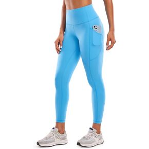CRZ YOGA Womens Brushed Naked Feeling Workout Leggings 25" - High Waisted Gym Athletic Tummy Control Yoga Pants with Pockets
