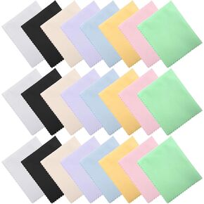24Pcs Microfiber Cleaning Cloth Glasses,6 x 7 in Glasses Cloth for Eyeglasses,Microfiber Cleaning Cloth for Electronics,Safe & Effective Cleans Lenses Screens Cameras Cell Phone LCD TV 8 Color