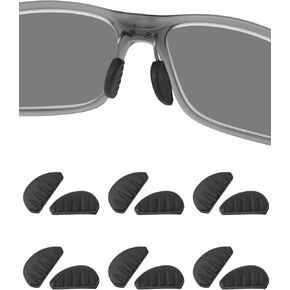 6 Pairs Eyeglass Nose Pads, Plug-in Silicone Nose Pads, Anti-slip Sport Nose Guards Nose Piece for Eyeglasses Sunglasses - 18mm×9mm
