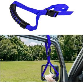 Car Adjustable Grab Handle, Vehicle Standing Aid Safety Supporting Grab Band, Portable Mobility Assist Device with Nylon Grip for Elderly Disabled, Car Accessories (Black)