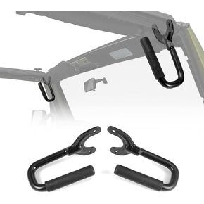 AUXMART 2Pcs Grab Handles Front Grab Bars Hard Solid Steel for 1997 1998 1999 2000 2001 2002 2003 2004 2005 2006 Jeep Wrangler TJ