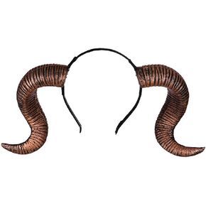 L'VOW Demon Goat Horns Headband Viking Sheep Horns Headpiece Satan Headdress Krampus Headwear