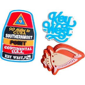 Vagabond Heart 3 Pack of Key West Florida Shoe Charms - Key West Rubber Clog Gems