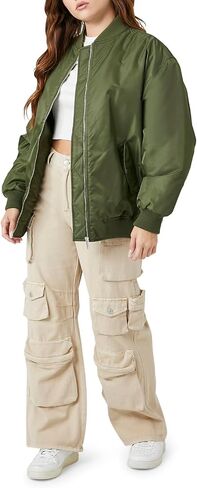 Forever 21 Women's Zip-up Bomber Jacket in Saudi Arabia