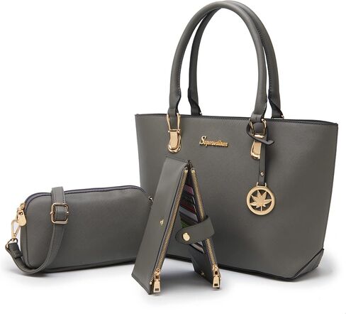 Soperwillton Women Handbags Wallet Tote Bag Shoulder Bag Top Handle Satchel 3pcs Purse Set in Saudi Arabia