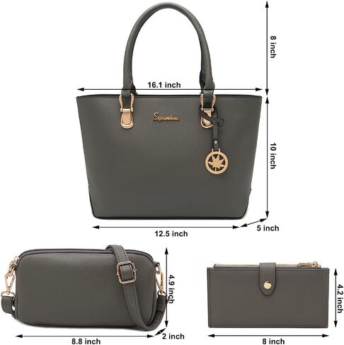 Soperwillton Women Handbags Wallet Tote Bag Shoulder Bag Top Handle Satchel 3pcs Purse Set in Saudi Arabia