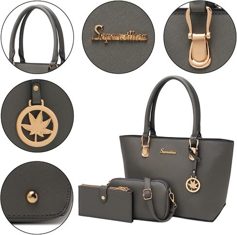 Soperwillton Women Handbags Wallet Tote Bag Shoulder Bag Top Handle Satchel 3pcs Purse Set in Saudi Arabia