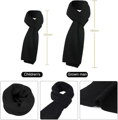 6Pcs Parent-Child Hat Warmer, Mother/Father & Baby Daughter/Son Winter Warm Knit Hat Family Warm Hat +Long Neck Warmer Scarf+ Touchscreen Gloves Set Winter Slouchy Beanie Gloves for Women in Saudi Arabia