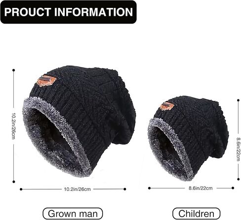 6Pcs Parent-Child Hat Warmer, Mother/Father & Baby Daughter/Son Winter Warm Knit Hat Family Warm Hat +Long Neck Warmer Scarf+ Touchscreen Gloves Set Winter Slouchy Beanie Gloves for Women in Saudi Arabia