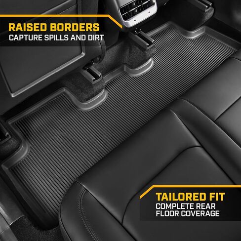 Cat® JustFit™ 3D Floor Mats for Tesla Model Y 2024 2023 2022 2021 2020 - Custom Fit Tesla Model Y Floor Mats with Extended Coverage Design, Premium Floor Liner Tesla Model Y Accessories in Saudi Arabia