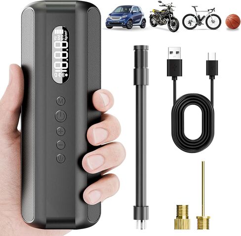 Bike Tire Pump Electric Air Inflator with Digital Gauge Portable Bike Pump 150PSI High Pressure Air Compressor for Road Bike, Mountain Bike,Motorcycle with Presta, Valve Accessories in Saudi Arabia