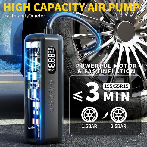 Bike Tire Pump Electric Air Inflator with Digital Gauge Portable Bike Pump 150PSI High Pressure Air Compressor for Road Bike, Mountain Bike,Motorcycle with Presta, Valve Accessories in Saudi Arabia