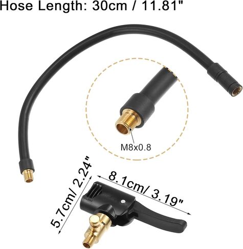 X AUTOHAUX 1 مجموعة 30 سم 11.81 "منفاخ الإطارات خرطوم محول ظرف الهواء نافخة مضخة الضاغط خرطوم تمديد مع موصل قابل للنفخ in Saudi Arabia