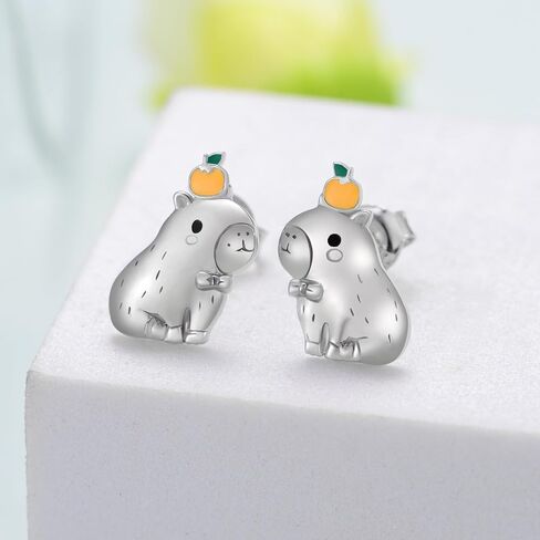 Capybara Gifts Capybara Earrings 925 Sterling Silver Lovely Capybara Jewelry Gifts for Women and Capybara Lovers in Saudi Arabia
