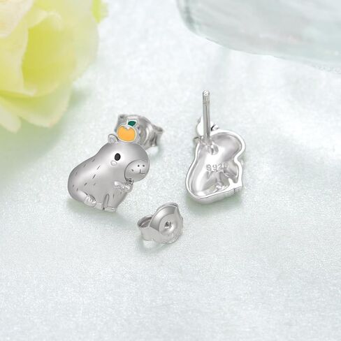 Capybara Gifts Capybara Earrings 925 Sterling Silver Lovely Capybara Jewelry Gifts for Women and Capybara Lovers in Saudi Arabia