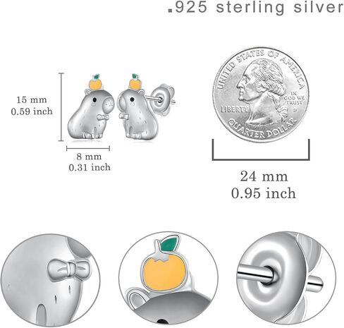 Capybara Gifts Capybara Earrings 925 Sterling Silver Lovely Capybara Jewelry Gifts for Women and Capybara Lovers in Saudi Arabia