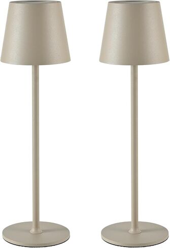 مصباح طاولة LED لاسلكي من BGFHome، مصباح مكتب LED بقدرة 5000 مللي أمبير في الساعة قابل لإعادة الشحن، تصميم لاسلكي بسيط يعمل باللمس لـ/المطعم/غرفة النوم/الحانات/الحفلات الخارجية/التخييم/المقهى (عبوة من قطعتين باللون الذهبي)... in Kuwait