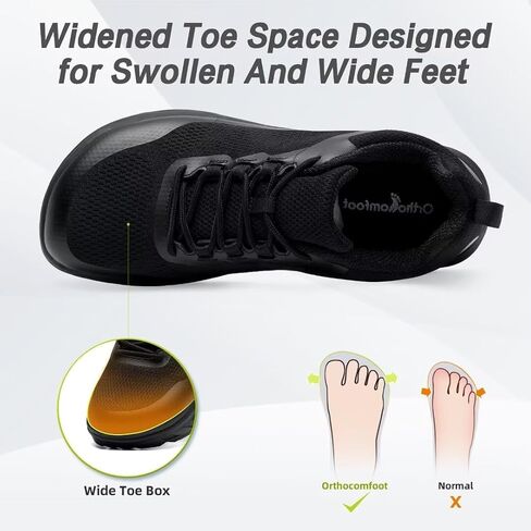 أحذية مشي واسعة للرجال من OrthoComfoot لتقويم العظام لمرضى السكري: أحذية رياضية مريحة كاجوال لدعم قوس القدم والتهاب اللفافة الأخمصية، أحذية رياضية لتقويم العظام وقوس القدم المرتفعة لألم كعب القدم in Saudi Arabia