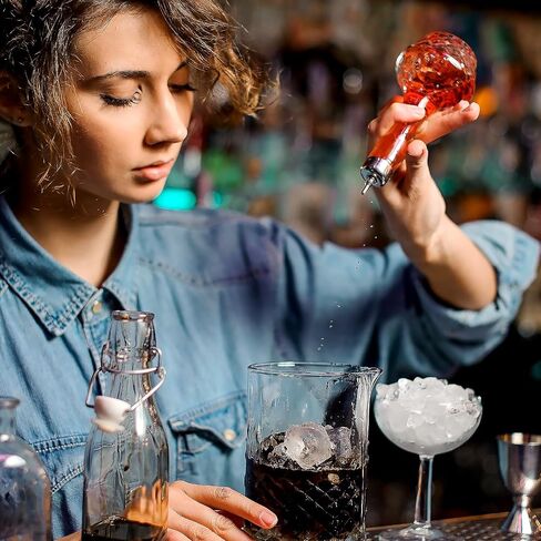 مجموعة زجاجات بيترز مكونة من 6-50 مل من الزجاجات مع جزء علوي من داشر، أداة بار احترافية لصنع الكوكتيلات in Saudi Arabia