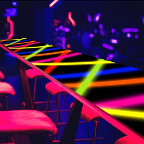 Haull 118 x 39 Inch Neon Light up Dance Floor Neon Party Decorations Blacklight Rug Glow in The Dark UV Reactive Fluorescent for Christmas Halloween Birthday Wedding Party Favors (Paint Splatter) in Saudi Arabia