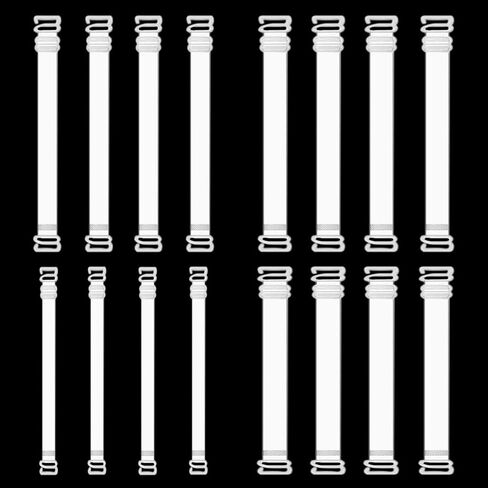 8 Pairs Invisible Bra Straps Adjustable Transparent Replacement Soft Non-Slip Shoulder Strap 8/10/12/15/mm Width in Saudi Arabia