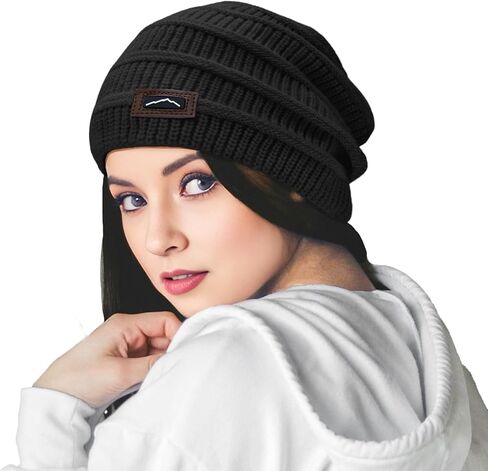 ZOORON Slouchy Beanies Hats for Men Women Warm Knit Winter Hats Chunky Beanie Infinity Scarf Set in Kuwait