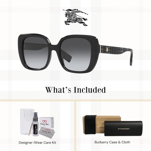 BURBERRY Helena BE4371 نظارات شمسية مربعة للنساء + حزمة مع مجموعة نظارات مجانية من Designer iWear in Kuwait
