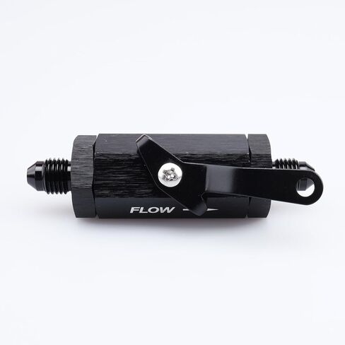 أداء التيار المتردد -10 AN ذكر متوهج من الألومنيوم المضمن لإيقاف الوقود صمام التحكم في التدفق مع رافعة الكابل، أسود -10AN(7/8"-14) خيط in Kuwait