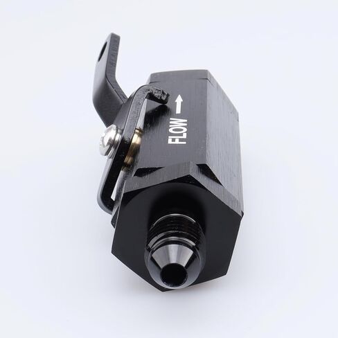 أداء التيار المتردد -10 AN ذكر متوهج من الألومنيوم المضمن لإيقاف الوقود صمام التحكم في التدفق مع رافعة الكابل، أسود -10AN(7/8"-14) خيط in Kuwait