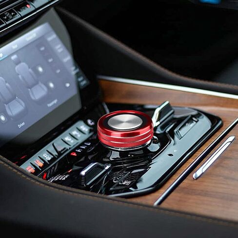 غطاء مقبض Auovo 4WD متوافق مع ملحقات Wagoneer 2022 2023 2024 وحدة التحكم المركزية 4WD مقبض مفتاح التحكم غطاء زر زخرفة الديكورات الداخلية للسيارة (أحمر) in Kuwait