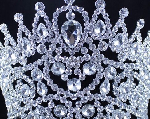 Sexy Beauty Queen Clear White Austrian Rhinestone Crystal Large Tiara Crown Hair Combs Jewelry Headpiece Pageant T2178 in Kuwait