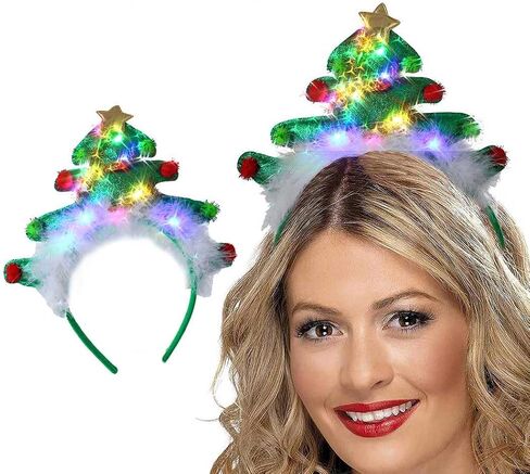 عيد الميلاد Led عقال عيد الميلاد تضيء زي عقال الرنة أغطية الرأس حفلة الشعر هوب موضة عيد الميلاد الملحقات in Saudi Arabia