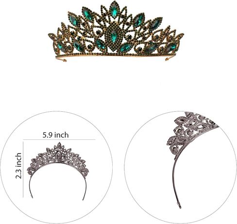 LIMELIA Women's Tiara - Crown for Henna Wedding Party | Glitter Hair Accessories for Bridal Birthday Pageant Prom Halloween Cos-play Costume Christmas Party, Princess Crowns | Traditional Crystal - Burgundy in Kuwait