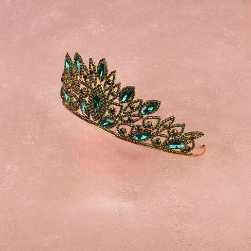 LIMELIA Women's Tiara - Crown for Henna Wedding Party | Glitter Hair Accessories for Bridal Birthday Pageant Prom Halloween Cos-play Costume Christmas Party, Princess Crowns | Traditional Crystal - Burgundy in Kuwait