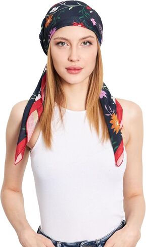 Headwear Pre Tied Head Scarves for Patterned Women Featuring | Soft Chemo Head Wear Headcover Ready Headwear in Saudi Arabia