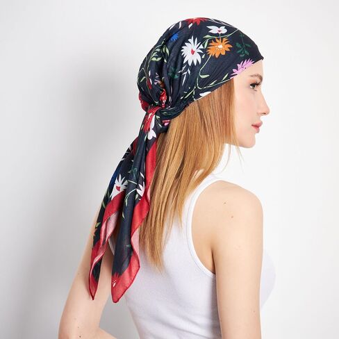 Headwear Pre Tied Head Scarves for Patterned Women Featuring | Soft Chemo Head Wear Headcover Ready Headwear in Saudi Arabia