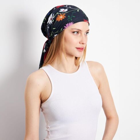 Headwear Pre Tied Head Scarves for Patterned Women Featuring | Soft Chemo Head Wear Headcover Ready Headwear in Saudi Arabia