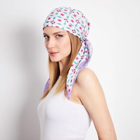Headwear Pre Tied Head Scarves for Patterned Women Featuring | Soft Chemo Head Wear Headcover Ready Headwear in Kuwait